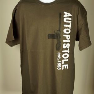 Men's AUTOPISTOLE - 1893 Borchardt Semi-Automatic Pistol Army Green T Shirt XL